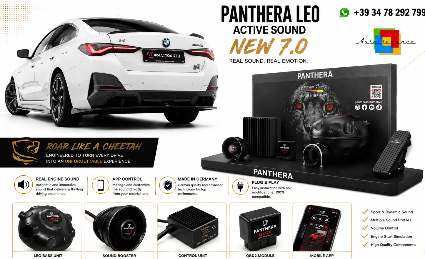 💫ART. 2672 PANTHERA Soundsystem Booster 7.0 - BMW Serie 4 M-Pack G26💫
