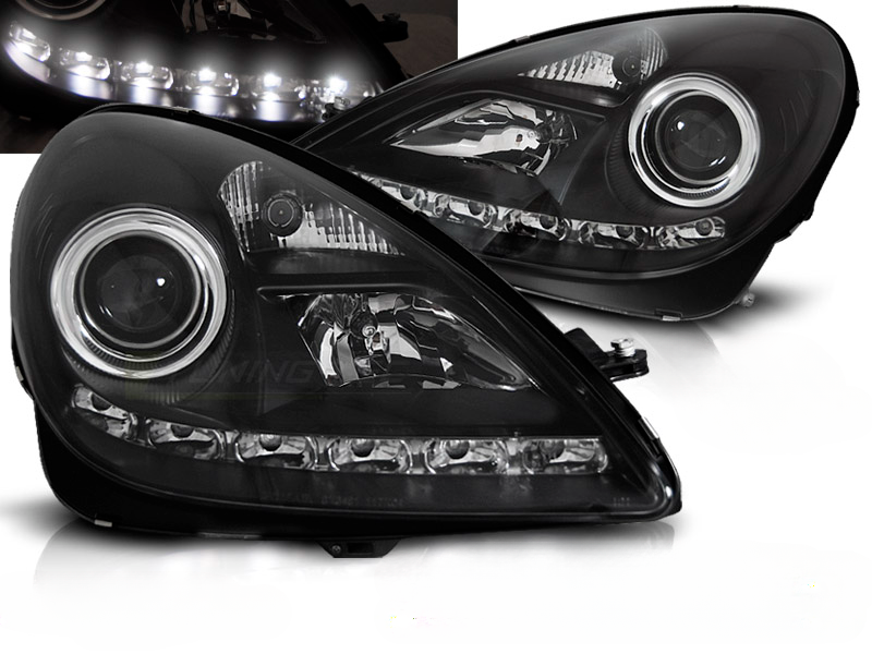 FARI ALLO XENO DRL NERO per MERCEDES R171 SLK 04-11