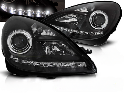 FARI ALLO XENO DRL NERO per MERCEDES R171 SLK 04-11