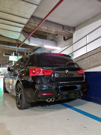 DIFFUSORE ADATTO PER BMW SERIE 1 F20 F21 MSPORT 2015-2019 2SX NERO LUCIDO