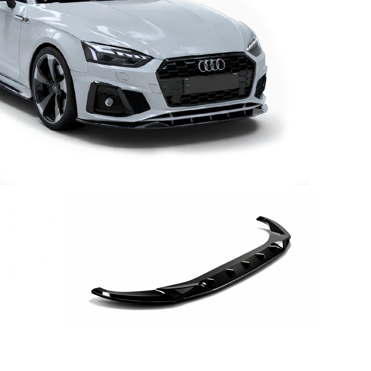 🔥ART.7694 SPLITTER ANTERIORE ADATTO PER AUDI S5 - A5 F5 FACELIFT (2019-2024) 🔥