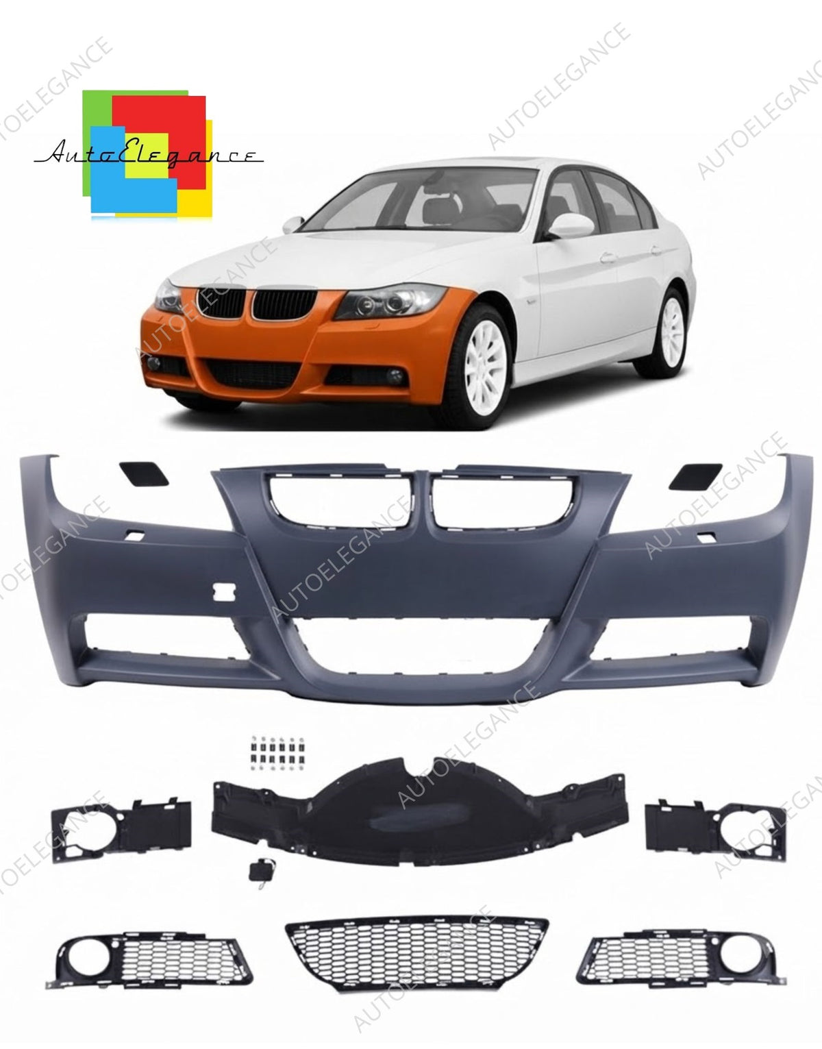 👉Paraurti anteriore adatto per BMW Serie 3 E90 E91 Berlina Touring 2005-2008👈
