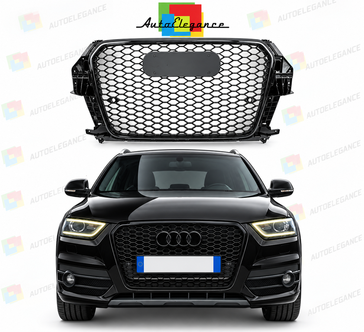 👉Griglia stile RSQ3 per Audi Q3 (8U) (2011-2014) Nero lucido👈