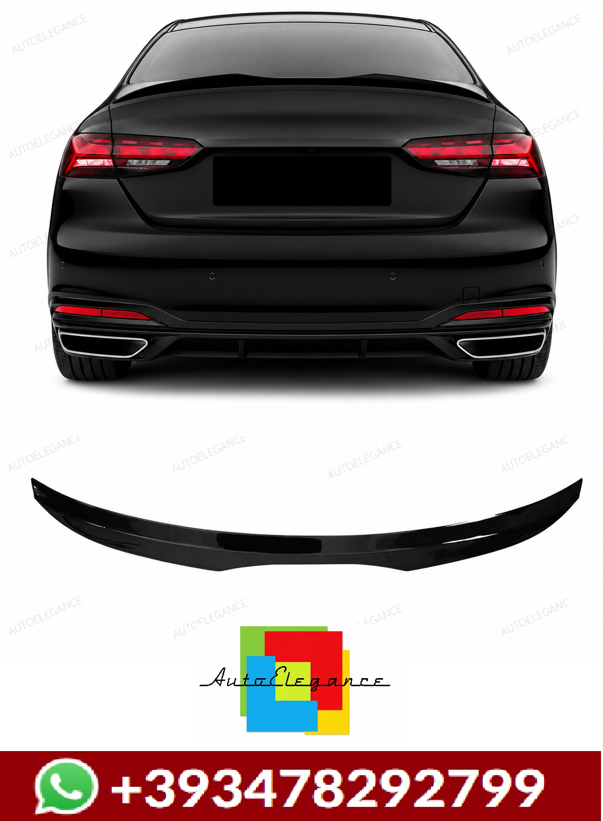 💕SPOILER  AUDI A5 S-LINE F5 SPORTBACK 2016+  NERO  LUCIDO  💕