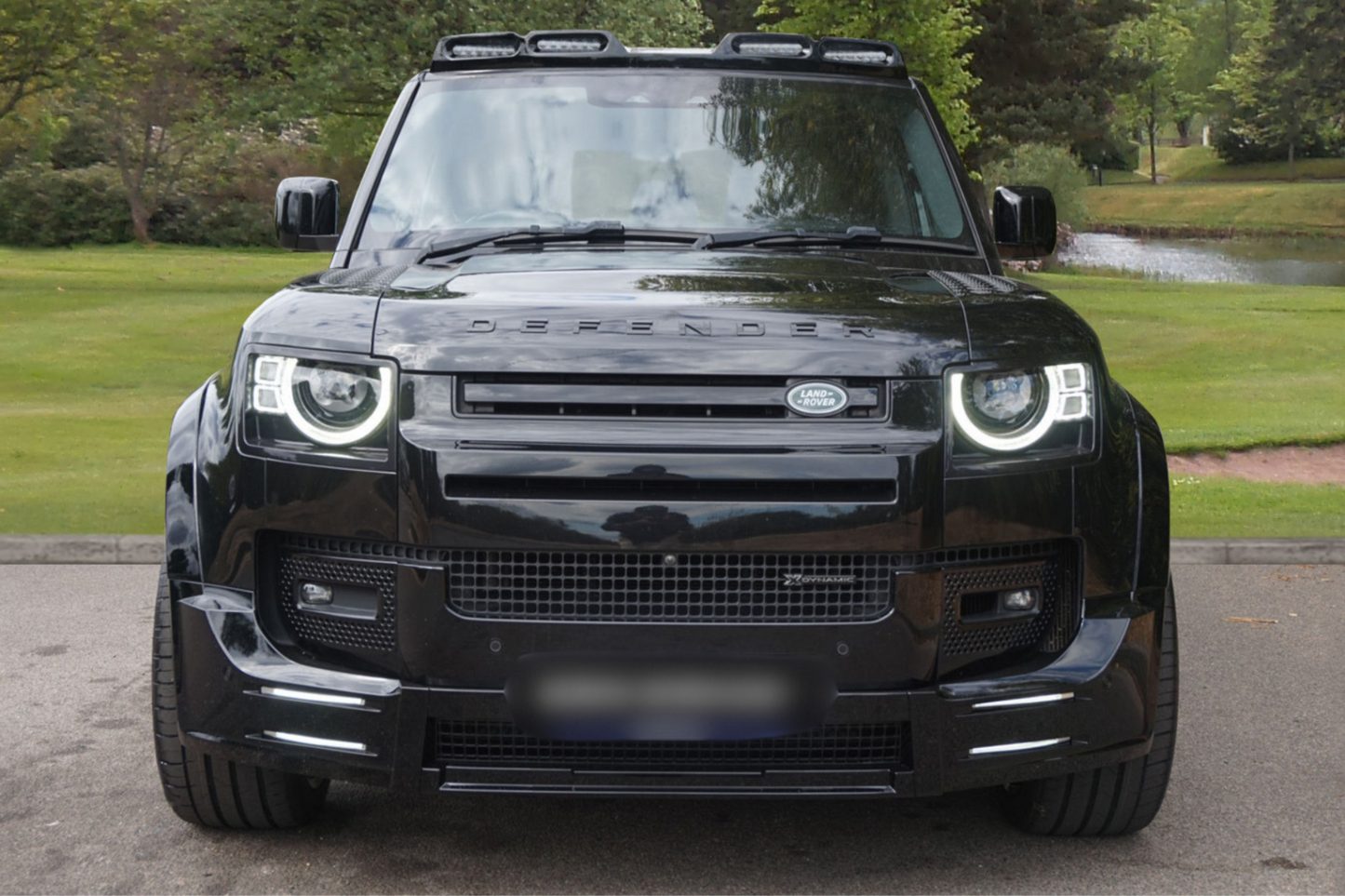 💕SPOILER ANTERIORI CON LED  LAND ROVER  DEFENDER 110 L663 NERO  LUCIDO 2020+ 💕