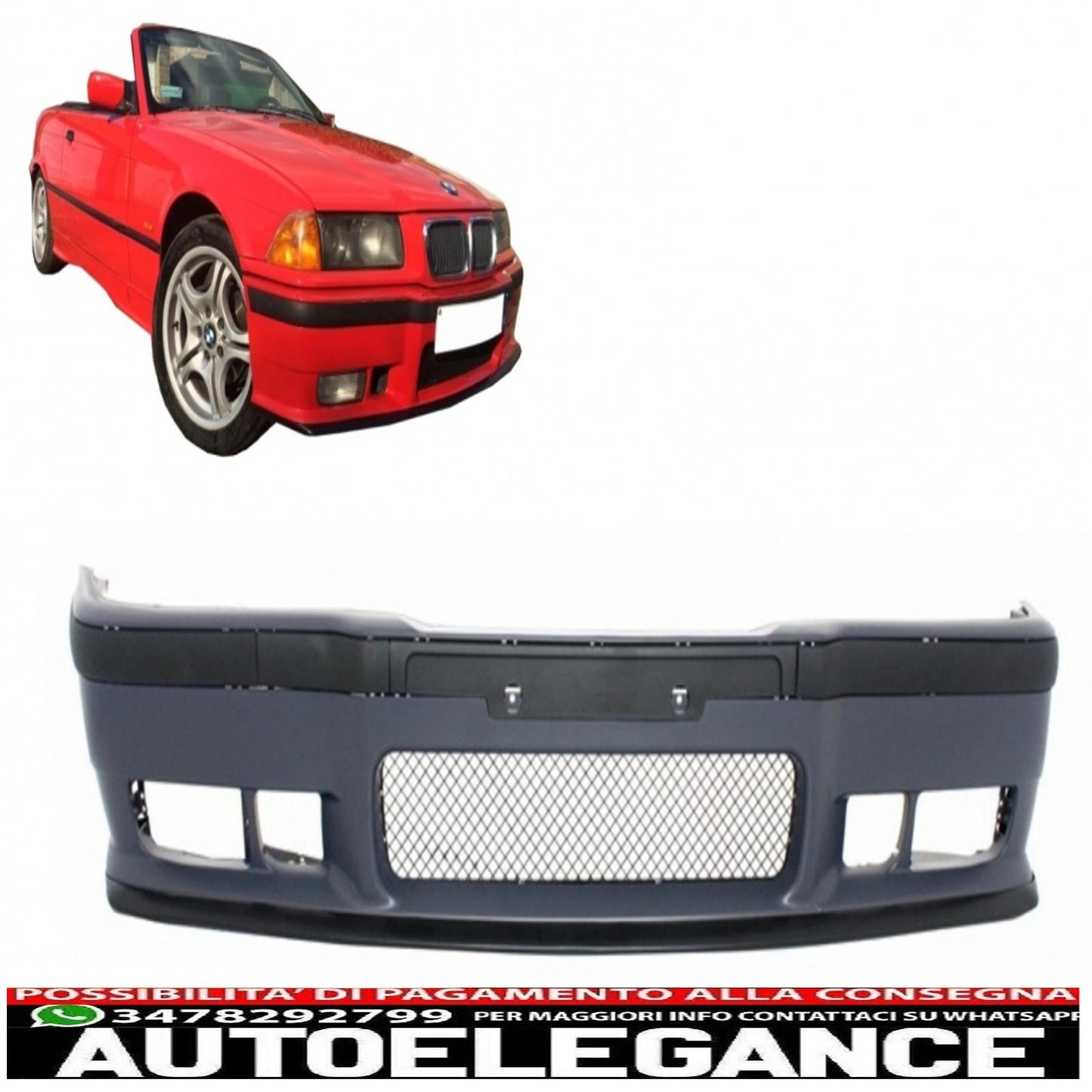 paraurti anteriore adatto per bmw serie 3 e36 (1992-1998) m3 look