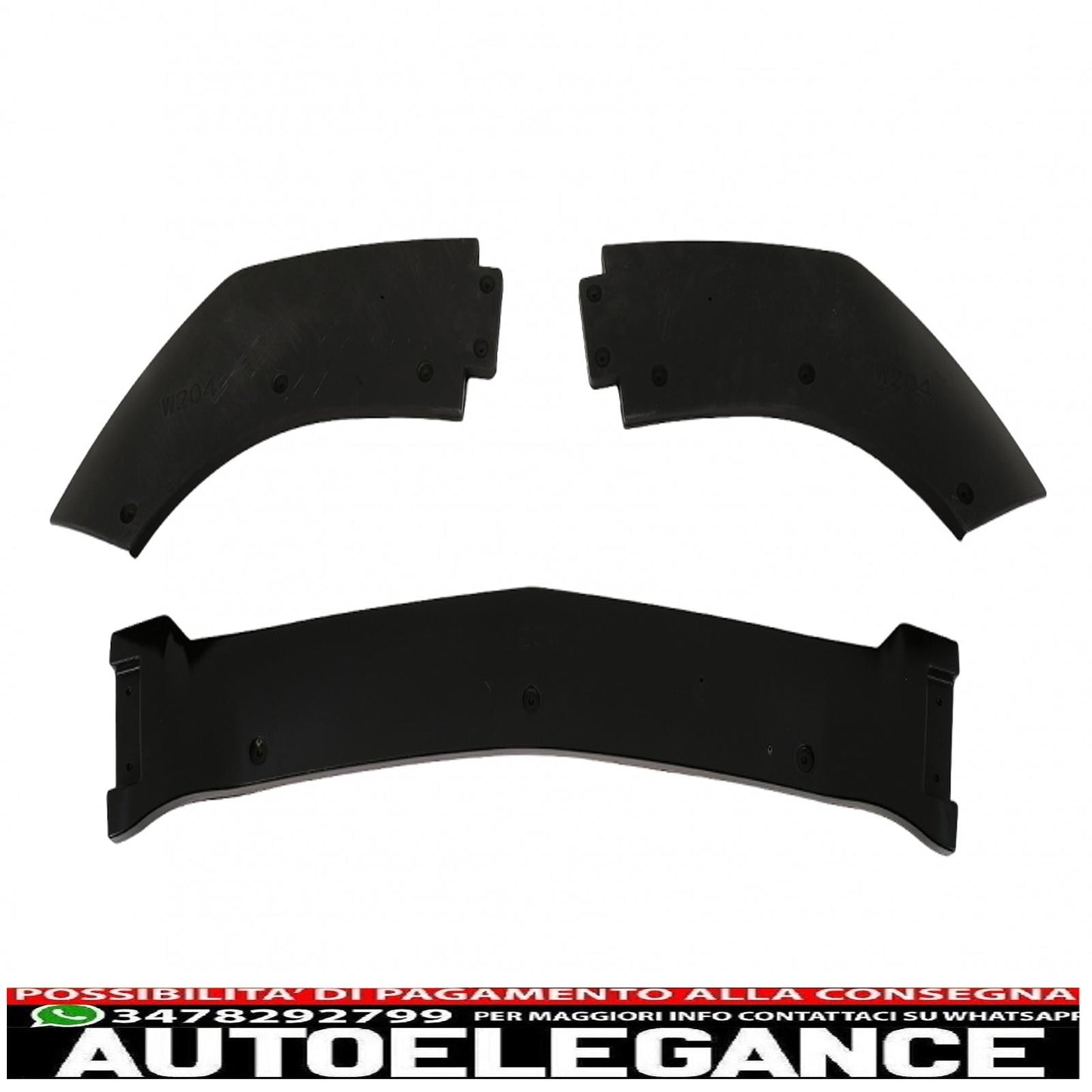Front bumper lip suitable for mercedes c class w204 s204 c204 facelift (2011-2015) piano black