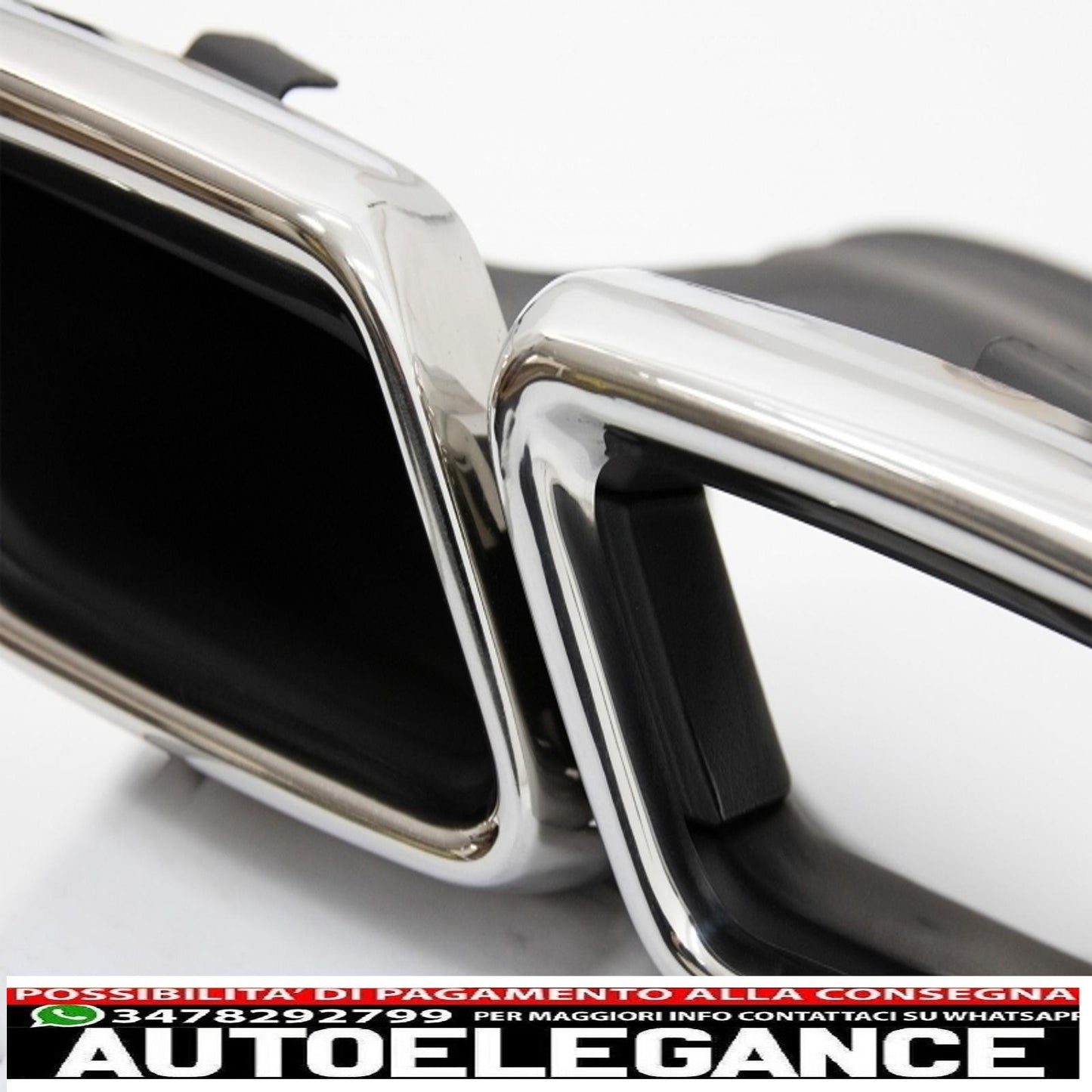 Diffusore d'aria per paraurti posteriore con terminali di scarico cromati, adatto per mercedes classe e w213 sport line (2016-2019) design e63