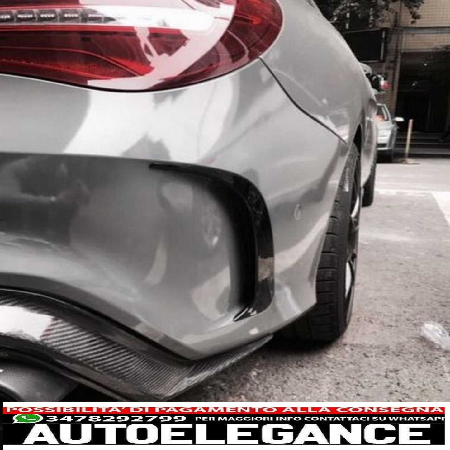 Rear bumper splitter fins side air intakes canards suitable for mercedes cla w117 c117 x117 (2013-2018) cla45 design carbon film