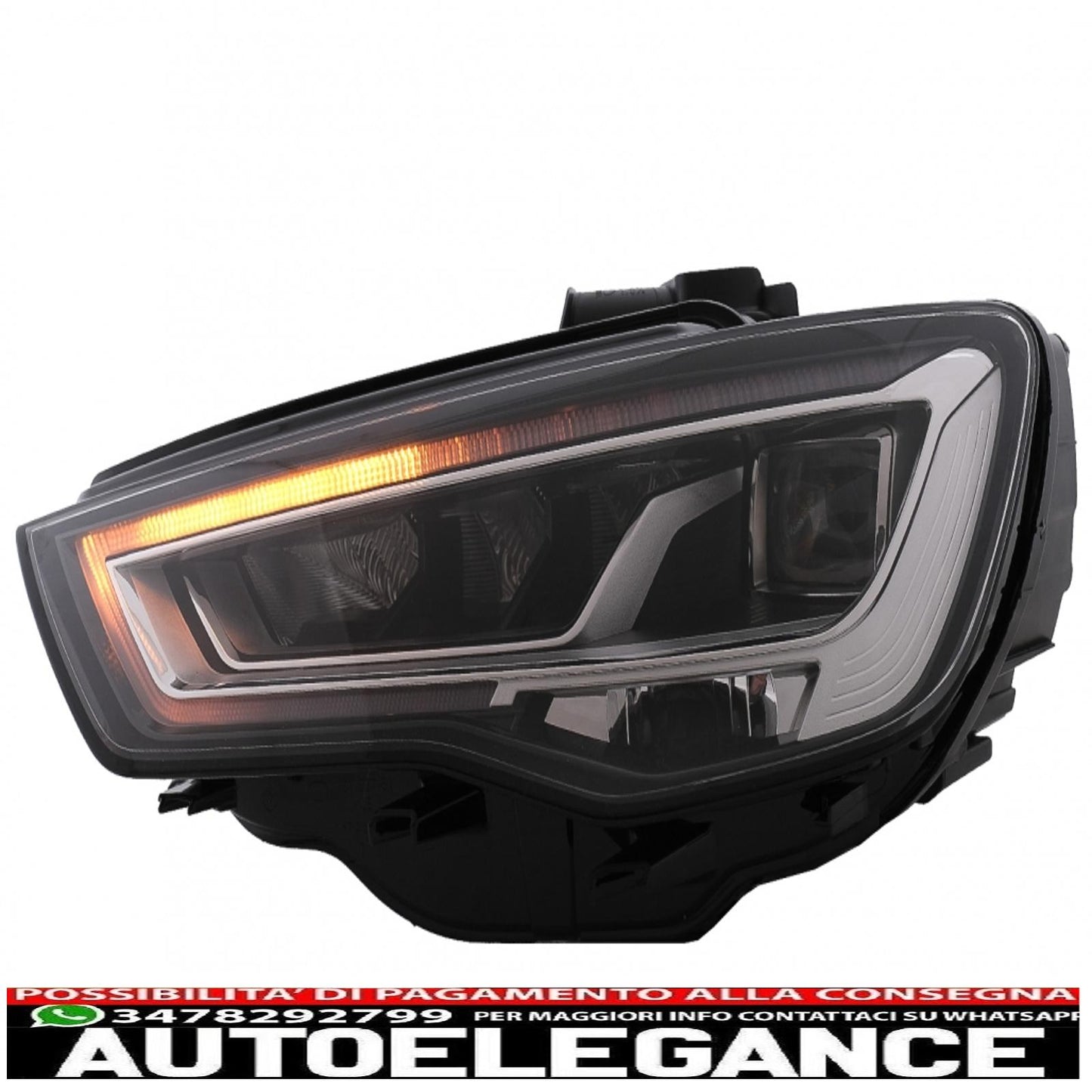 full led headlights suitable for audi a3 8v pre-facelift (2013-2016) xenon upgrade with sequential dynamic cornering lights