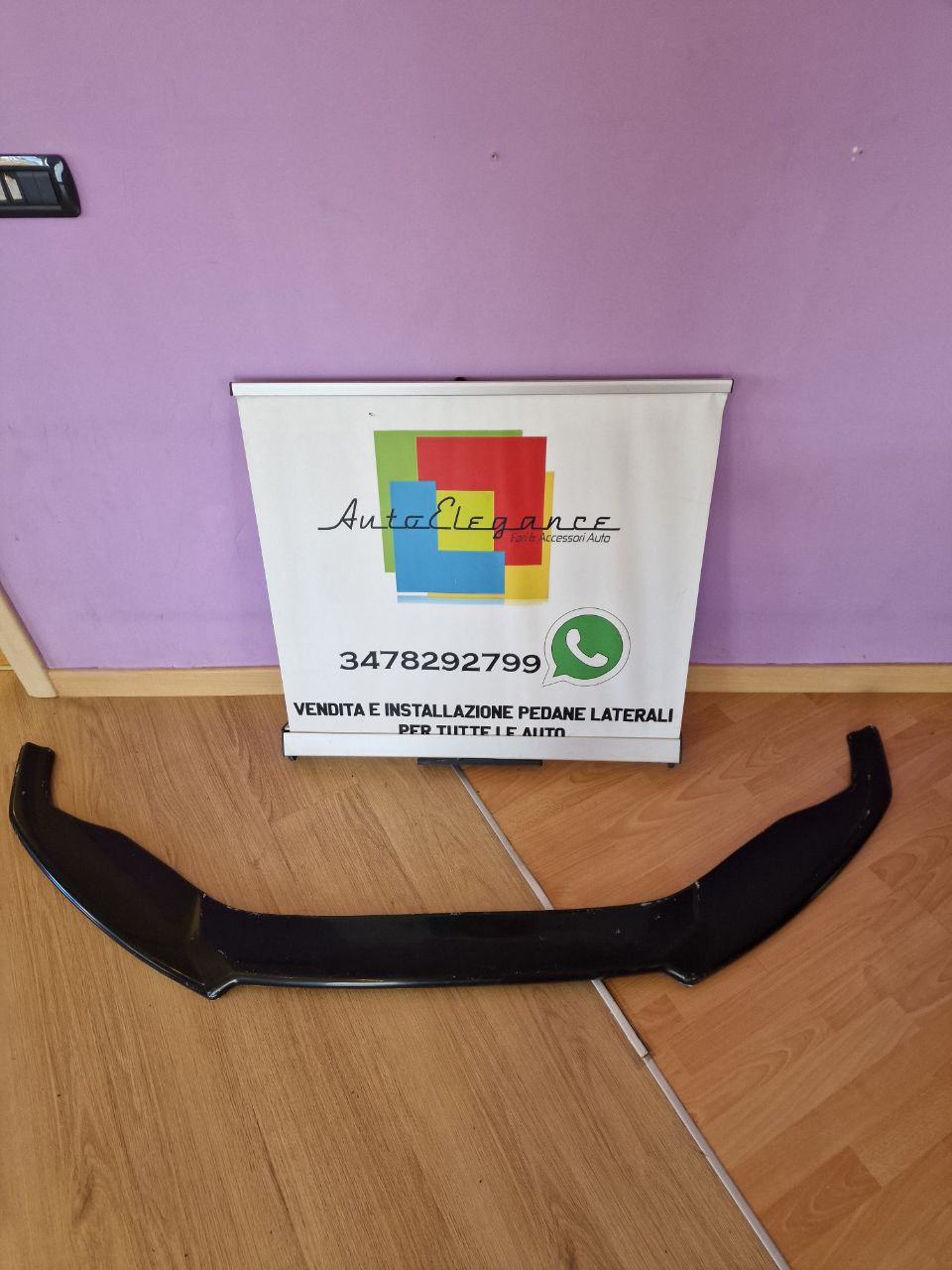 SPLITTER ANTERIORE ADATTO PER AUDI A6 4G C7 LOOK NERO LUCIDO DESIGN SPORTIVO