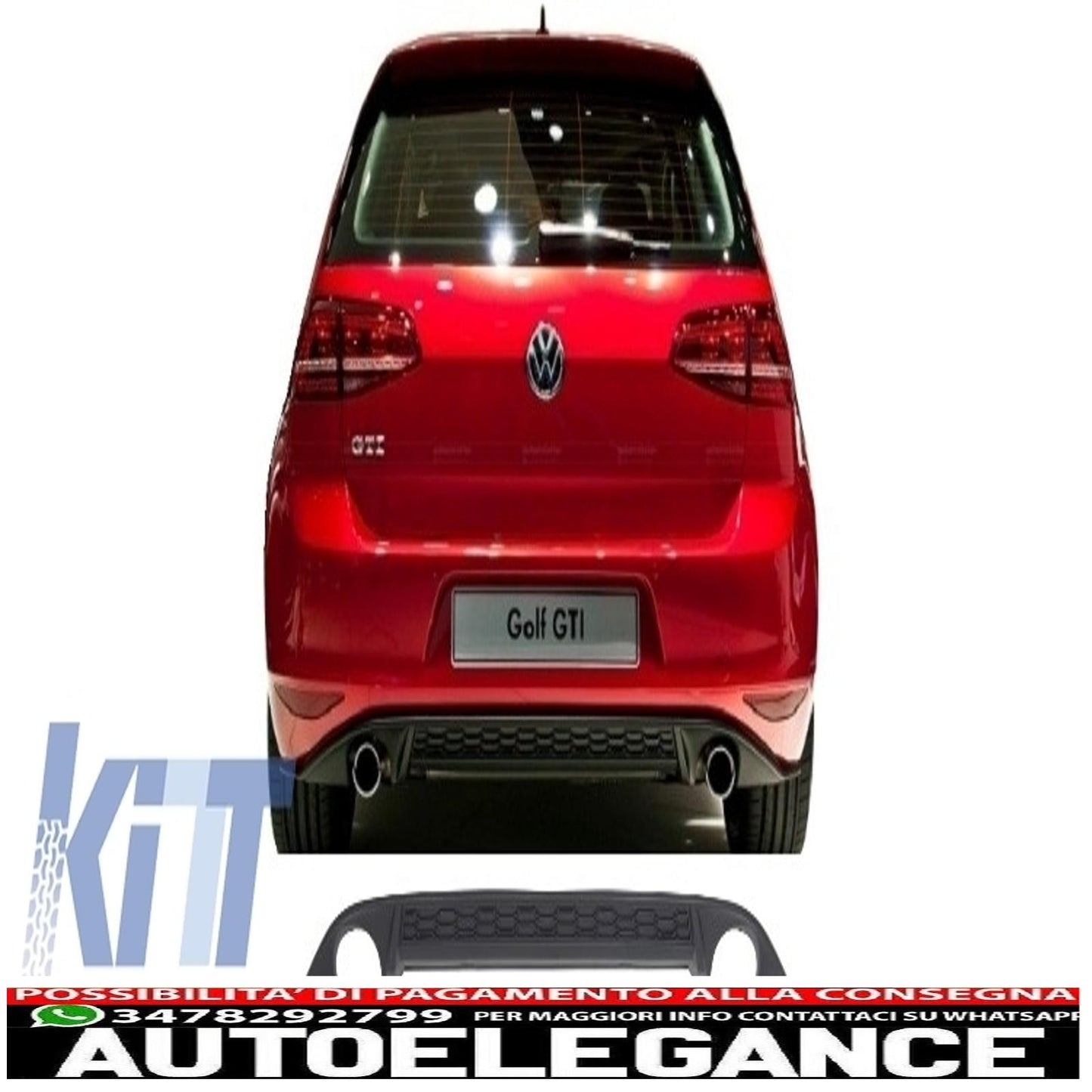 kit carrozzeria completo adatto per vw golf 7 vii 2013-2016 look gti con griglia anteriore