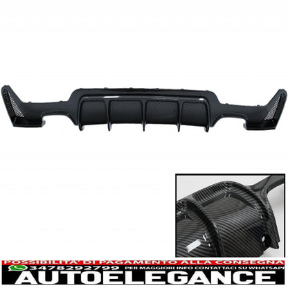 spoiler anteriore con diffusore adatto per bmw serie 4 f32 coupe f33 cabrio f36 grand coupe (2013-03.2019) rivestimento in pellicola di carbonio con design m-performance