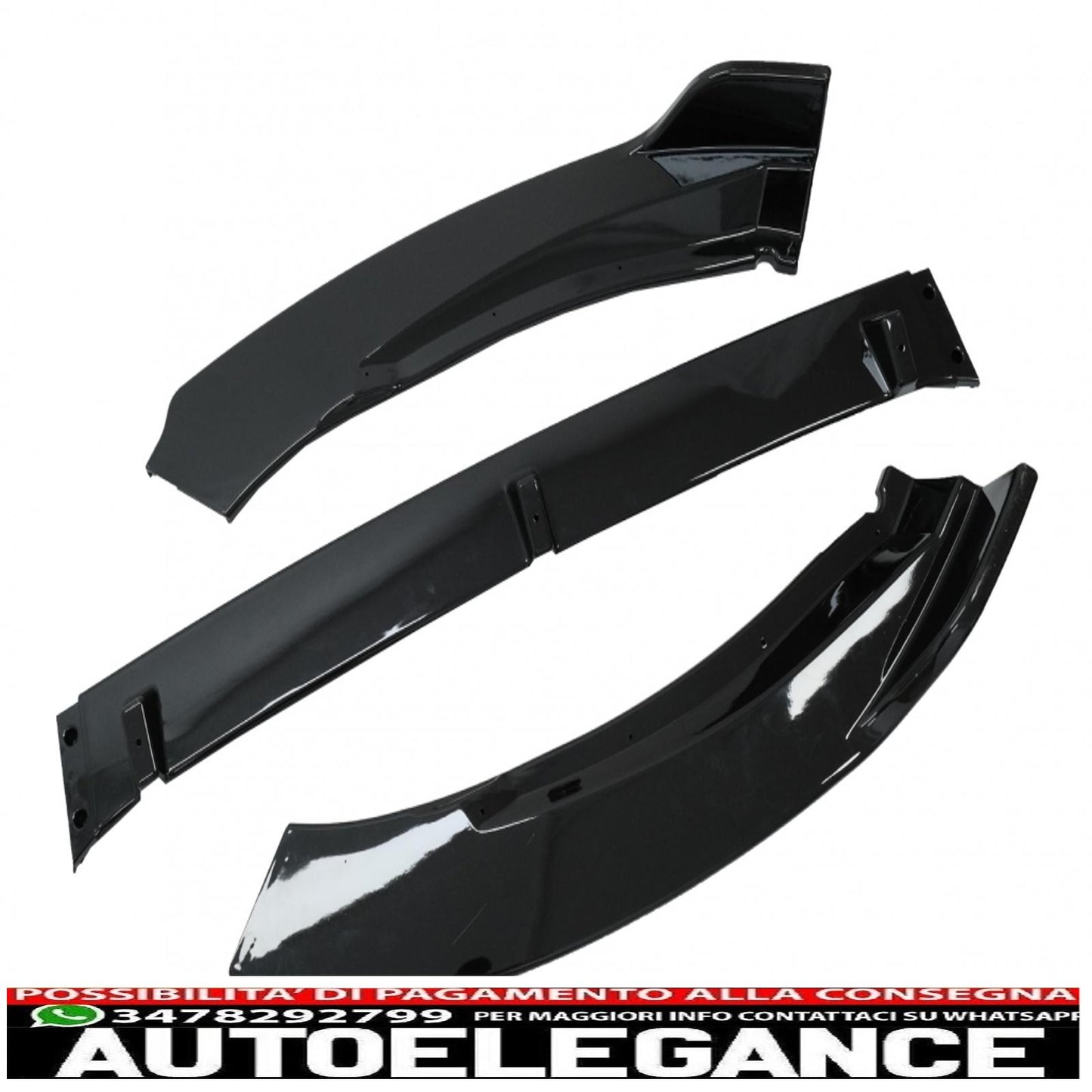 Front Bumper Additional Spoiler Lip Extension Suitable for Skoda Octavia III 5e Saloon Estate (2013-2016) Piano Black 