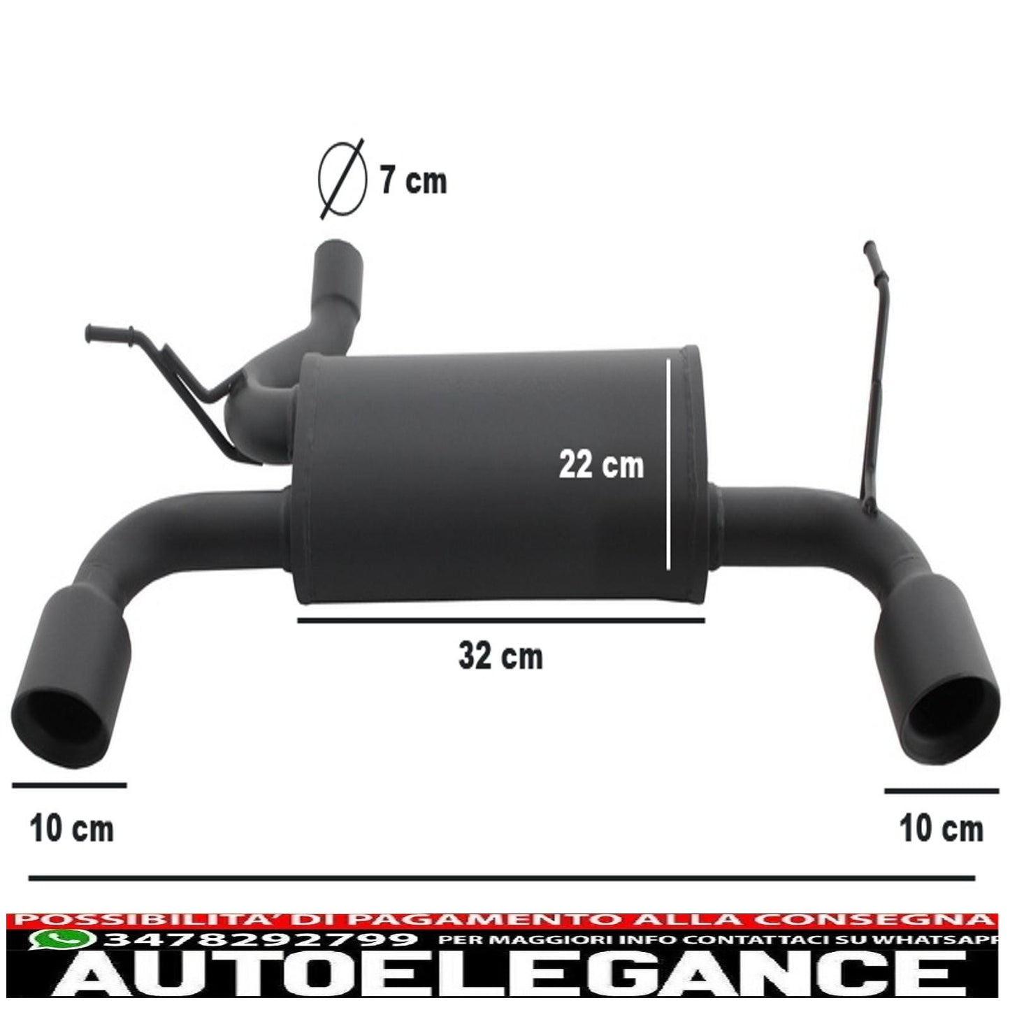 impianto di scarico completo asse posteriore adatto per jeep wrangler rubicon jk (2007-2017) doppio scarico (promo)
