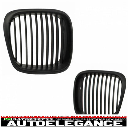 paraurti anteriore con griglie centrali nero opaco e fendinebbia gialli adatto per bmw serie 5 e39 1995-2003 design m5