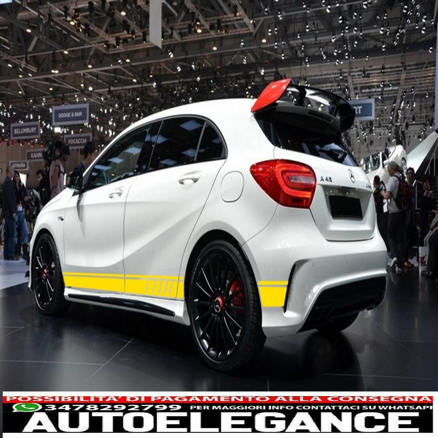 side decals matt yellow vinyl sticker suitable for mercedes cla w117 c117 x117 (2013-2016) a class w176 (2012-up) 45 design edition 1