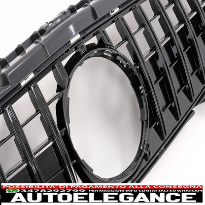 griglia anteriore con rete inferiore adatta per mercedes classe slk r172 (2011-2015) gt-r design panamericana nero