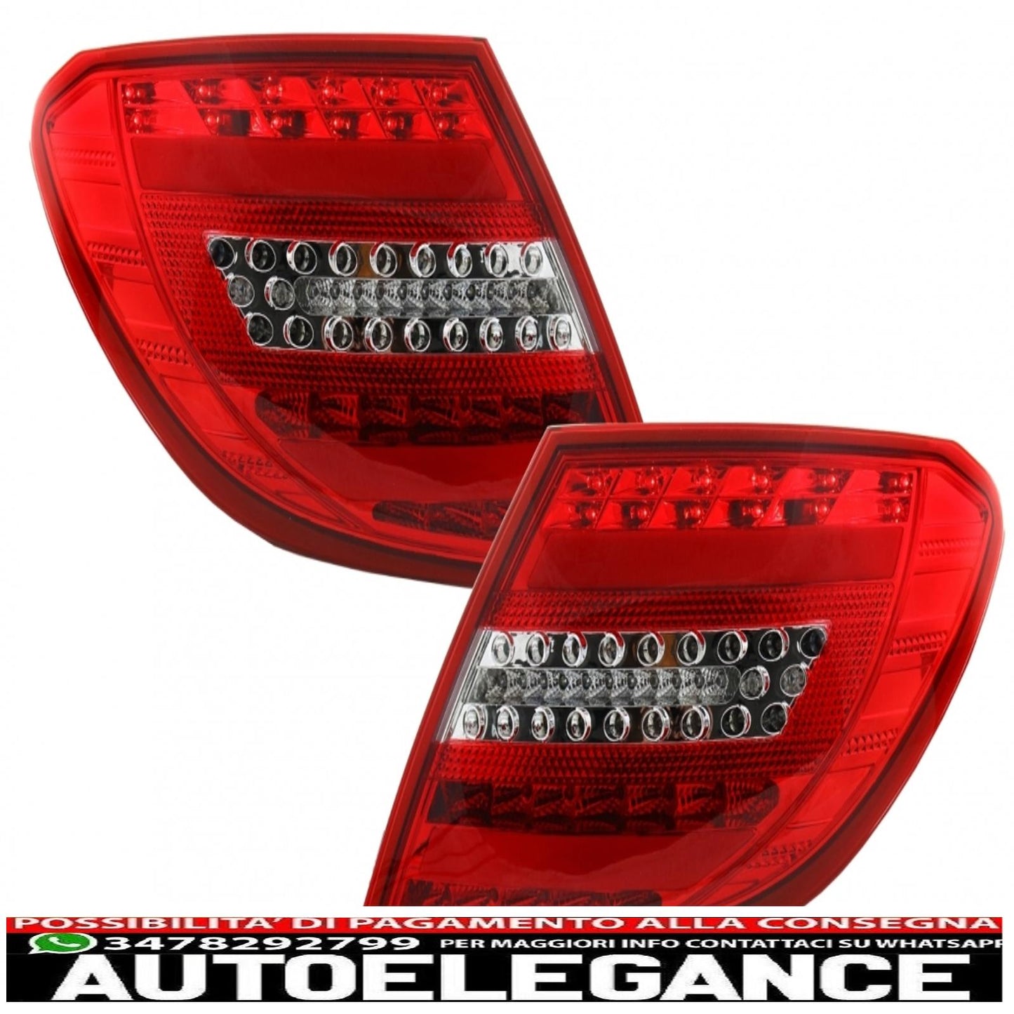 fanali posteriori full led adatti per mercedes classe c w204 (2007-2012) design restyling