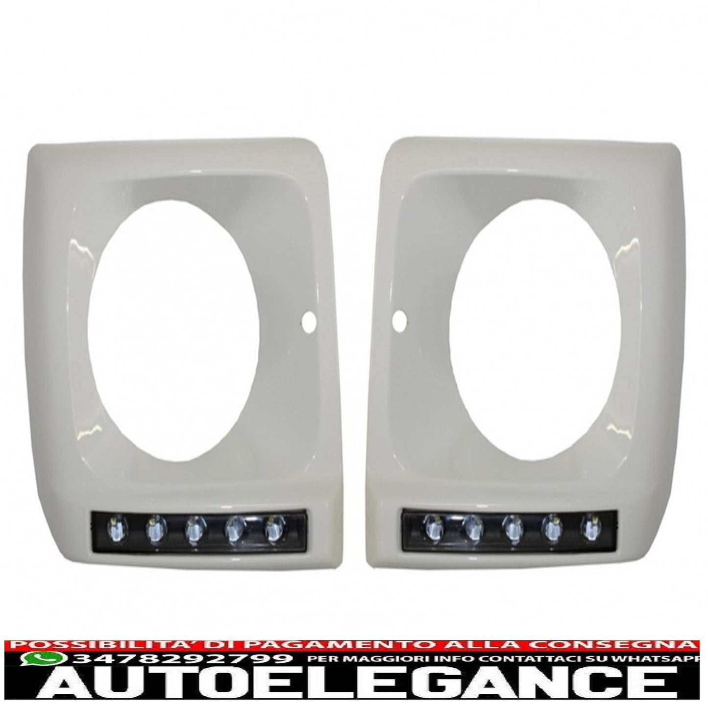 group suitable for mercedes w463 g-class (1989-2012) led drl white covers with black headlights bi-xenon look 