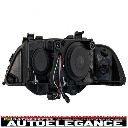 angel eye headlights suitable for bmw 5 series e39 (1996-2003) restyling design black chrome edition 