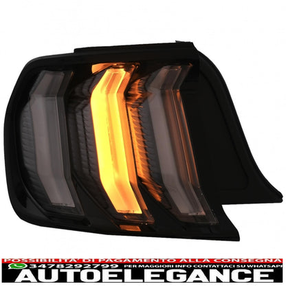 fanali posteriori full led adatti per ford mustang vi s550 (2015-2019) fumé trasparenti con luci di svolta sequenziali dinamiche