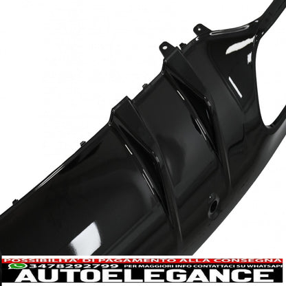 Diffusore mantovana per paraurti posteriore doppia uscita con terminali di scarico adatto per mercedes classe c c205 a205 coupe cabriolet (2014-2019) c43 design night package