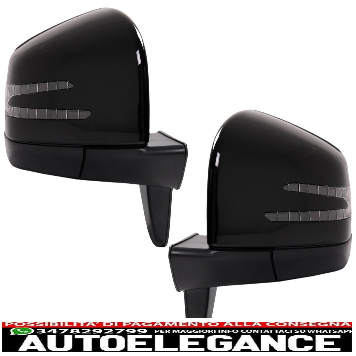 Complete mirror assembly suitable for mercedes g-class w463 (1989-2018) 2013 piano black design 