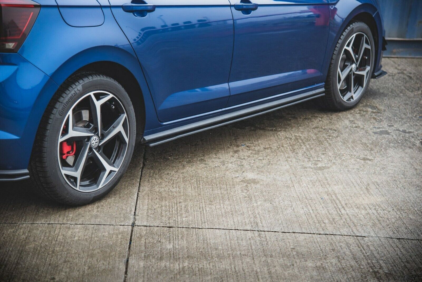 VW POLO AW1 SPOILER SPLITTER UNDER SKIRTS ABS GLOSSY BLACK -1-