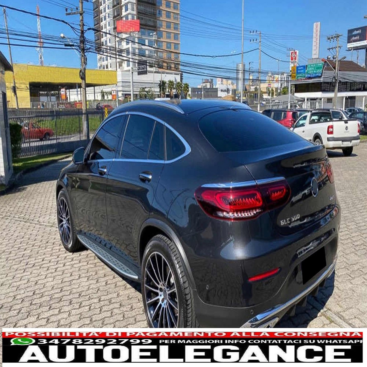 Decorative roof rails suitable for mercedes glc coupe c253 (2015-2019) aluminum