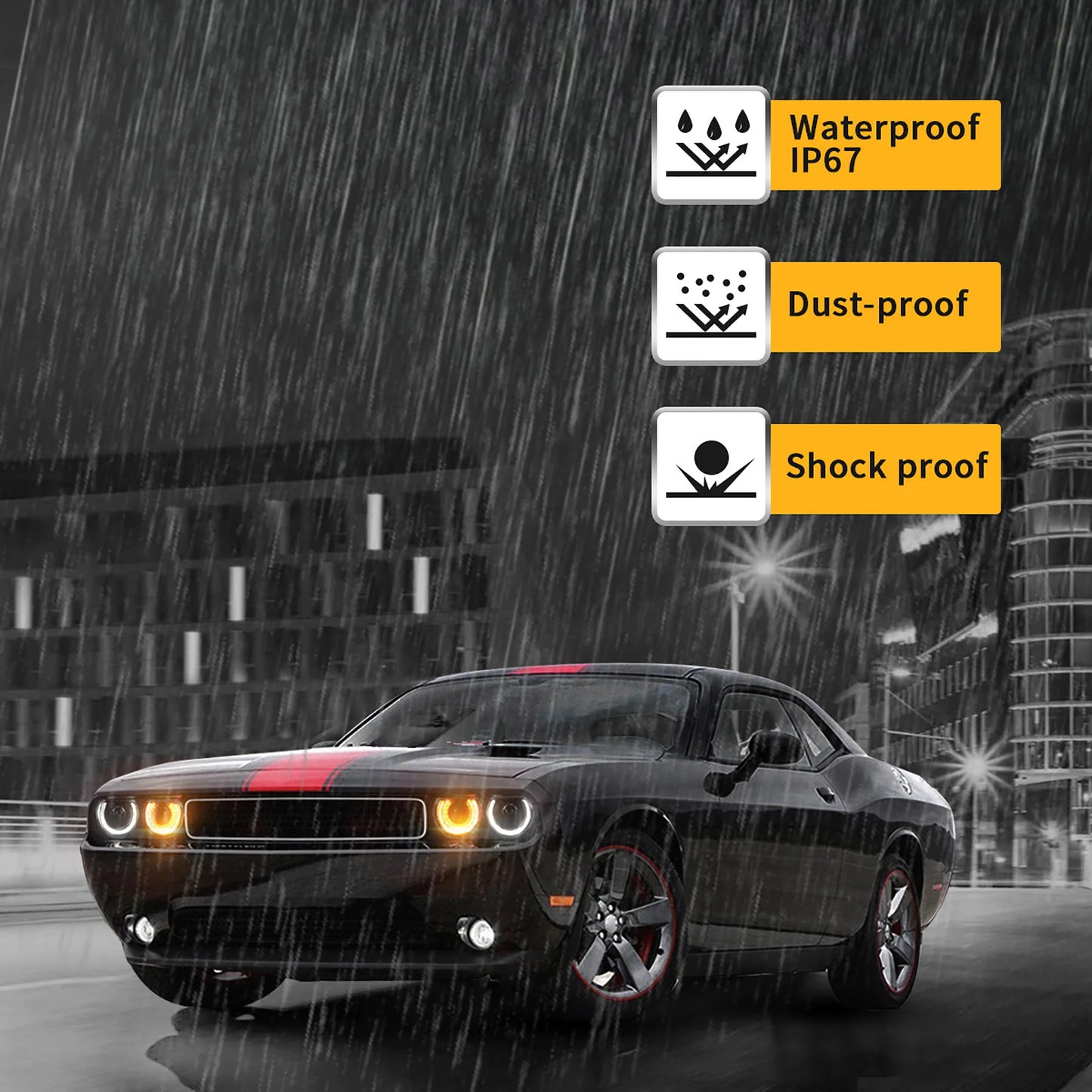 Fari per proiettori a doppio raggio per Dodge Challenger 2008-2014 con indicatori di direzione sequenziali