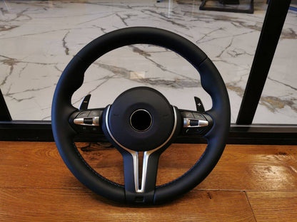 VOLANTE ADATTO PER BMW SERIE 5 F10 F11 2010+ LOOK M5 IN PELLE NERO OPACO