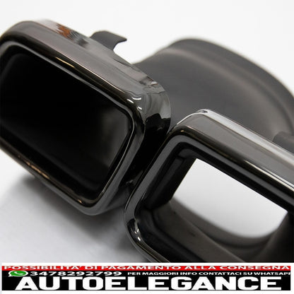 Exhaust pipes suitable for mercedes e-class w213 (2016-up) e63 design glc suv x253 glc coupe c253 (2015-2017) black 