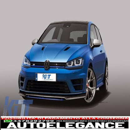 3d led headlight assembly drl turn signal with grille suitable for vw golf 7 vii (2012-2017) blue gte look 