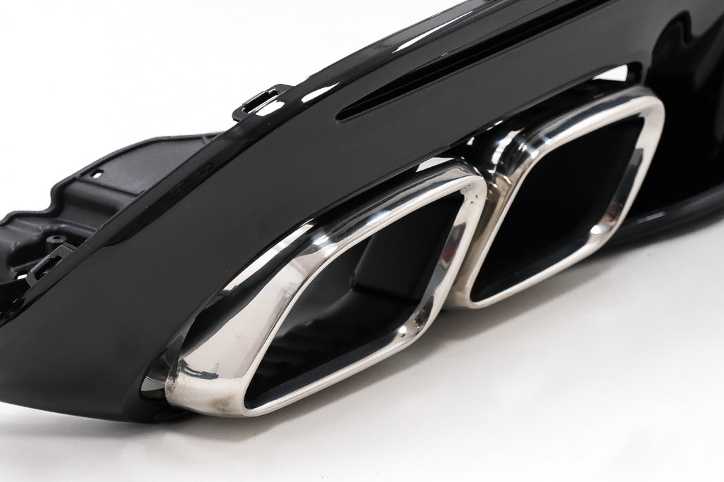 DIFFUSORE ADATTO PER MERCEDES CLASSE C W205 2014-2020 LOOK C63S NERO LUCIDO