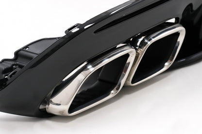 DIFFUSORE ADATTO PER MERCEDES CLASSE C W205 2014-2020 LOOK C63S NERO LUCIDO
