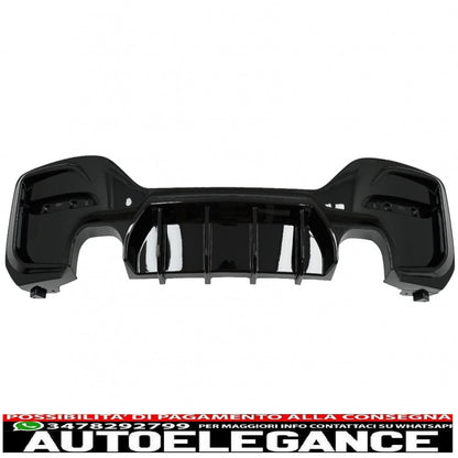 spoiler paraurti posteriore mantovana diffusore doppia uscita adatto per bmw serie 1 f20 f21 lci (2015-2019) nero pianoforte