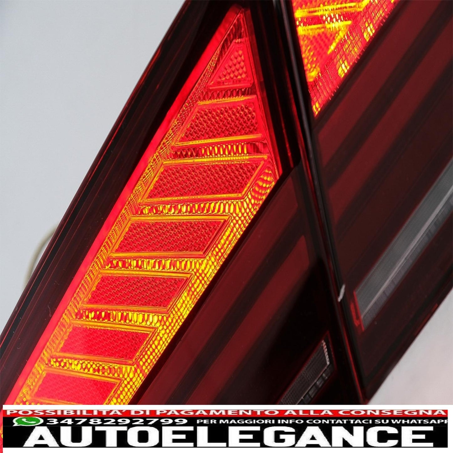 rear lights with led light bar suitable for audi a7 4g (2010-2014) restyling design cherry red smoke