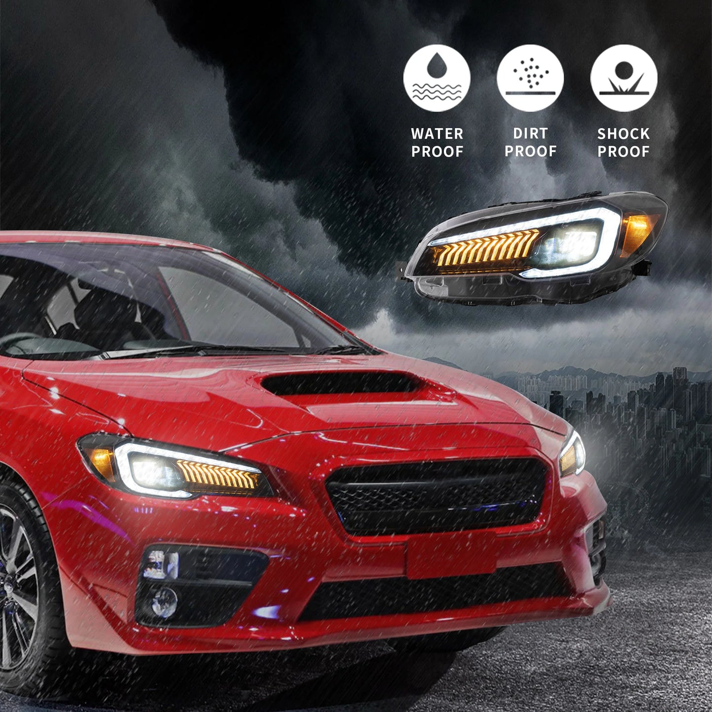 Fari per proiettori a LED per Subaru WRX 2015-2020 WRX STI 2015-2017 (non adatti a modelli WRX 18-21 con AFS/SRH)