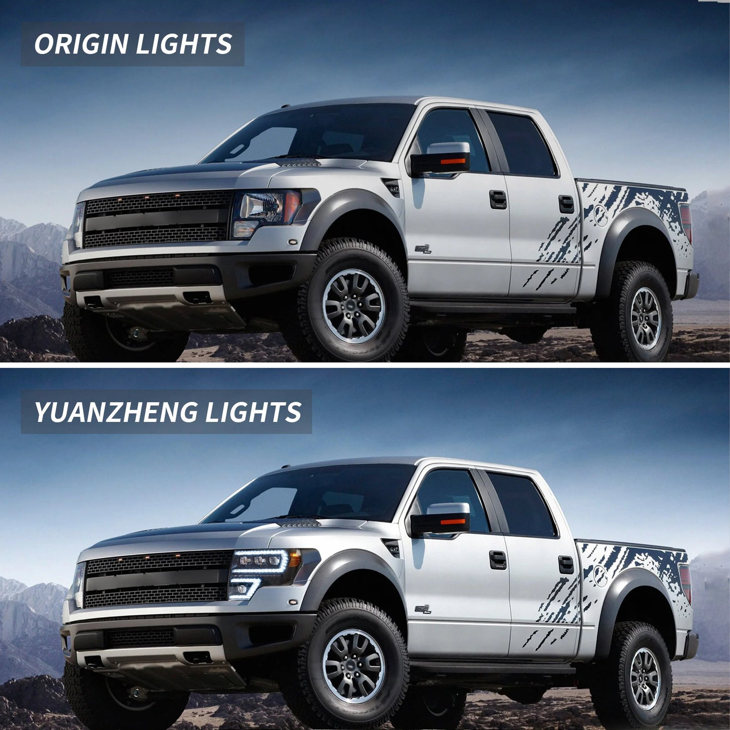 Fari per proiettori a LED per Ford F150 2009-2014 con DRL dinamico