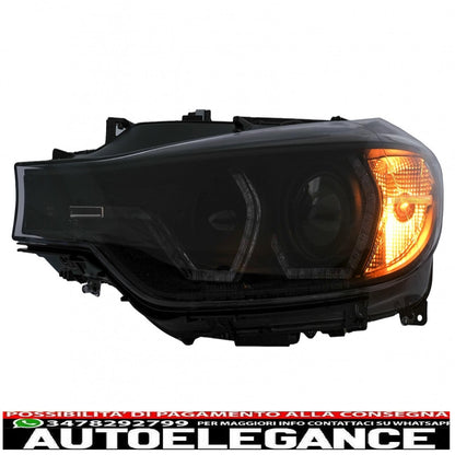 xenon angel eye headlights suitable for bmw 3 series f30 f31 sedan touring (10.2011-05.2015) black 