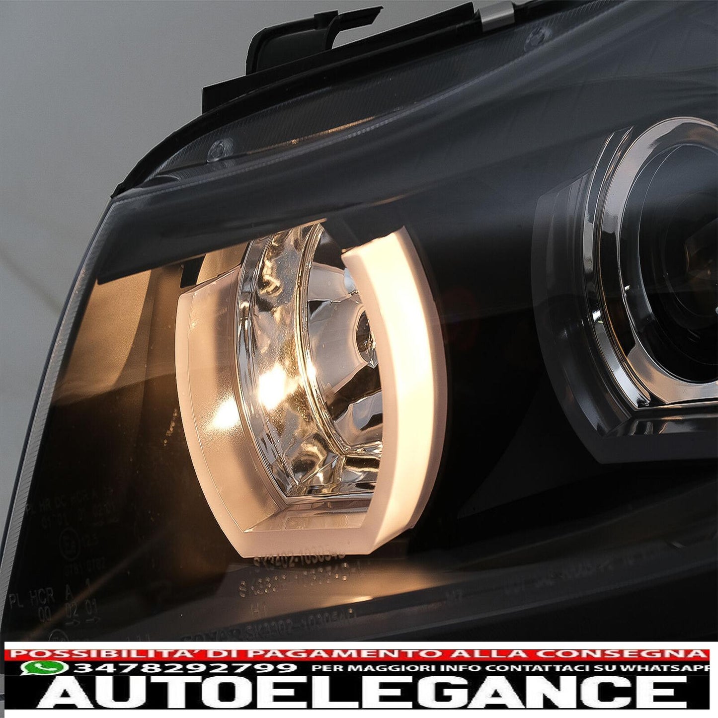 3D U-LED Xenon Headlights for BMW 3 E90 Limousine E91 Touring 03.2005-08.2008 LHD Black 