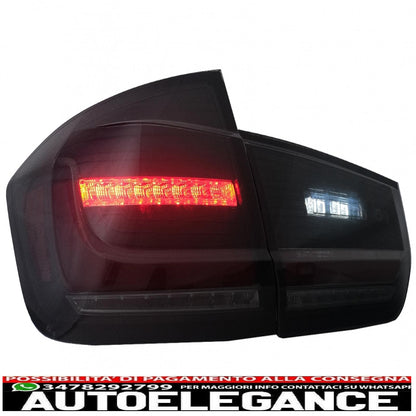 LED bar rear lights suitable for bmw 3 series f30 pre lci and lci (2011-2019) black smoke with dynamic sequential cornering light
