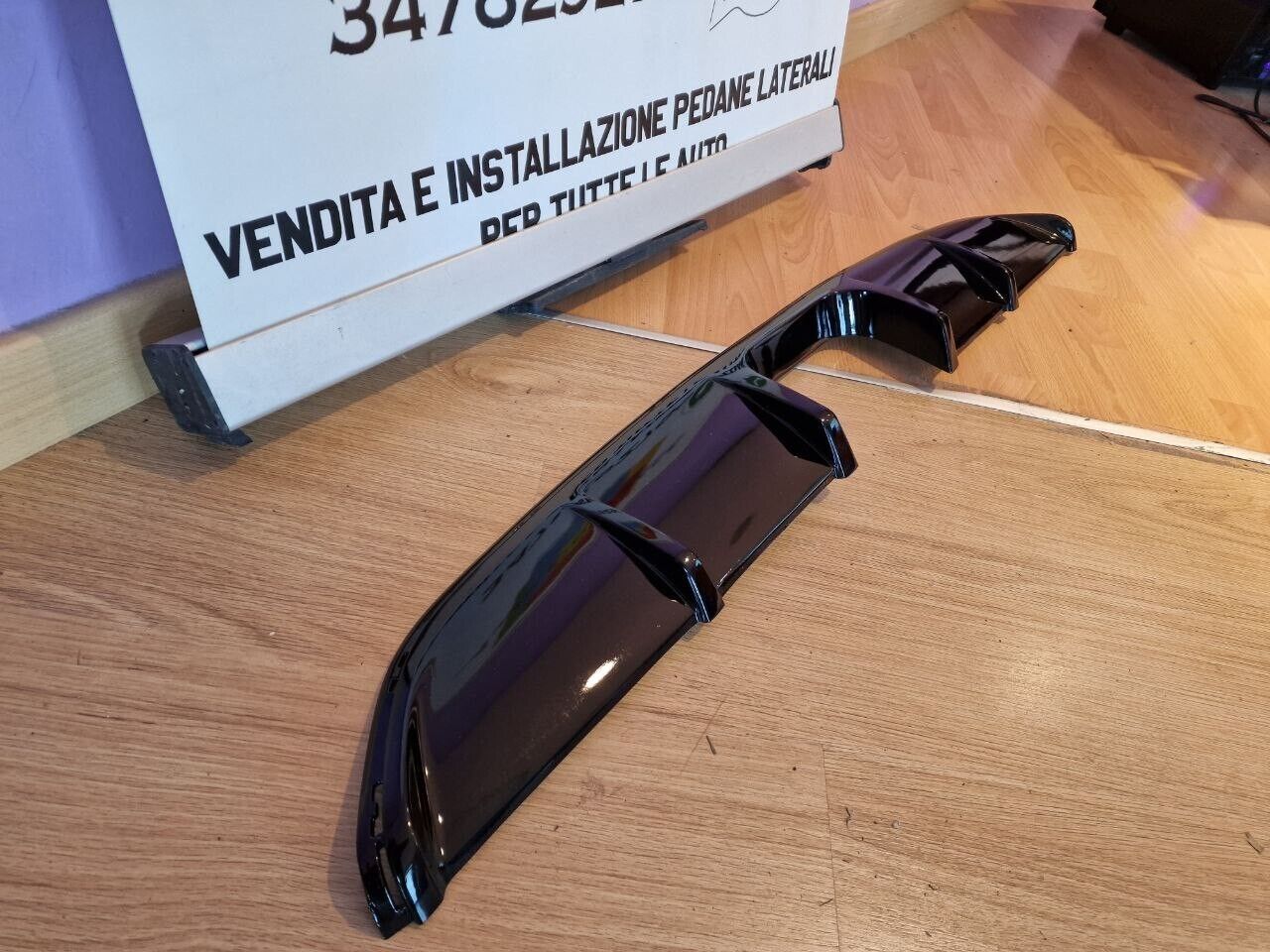 DIFFUSORE ADATTO PER SMART 451 2007-2014 LOOK NERO LUCIDO DESIGN SPORTIVO