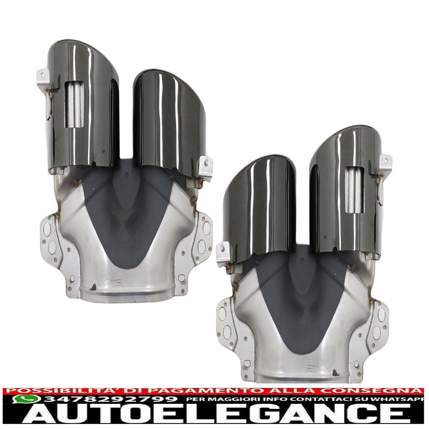 Rear Diffuser and Black Exhaust Tips Suitable for Mercedes Gla Suv H247 Sport Line (2020-) Aero 45s Design Night Package 