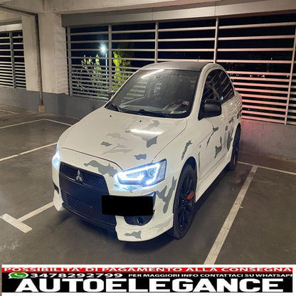 led drl headlights suitable for mitsubishi lancer (2007-2017) double projector dynamic sequential signal 