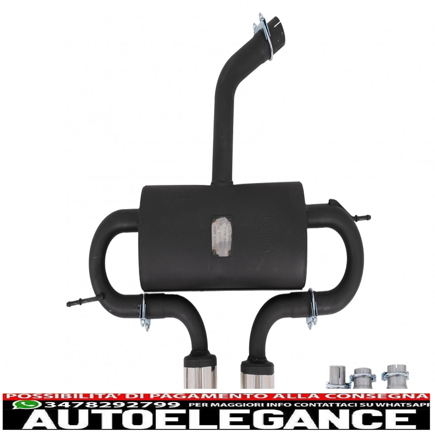 Rear bumper with full catback exhaust system suitable for vw golf vi (2008-2013) r20 design
