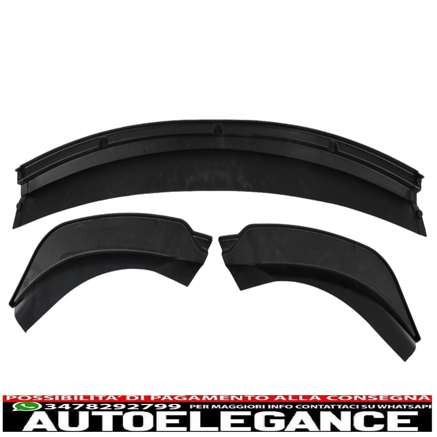 Front bumper additional spoiler lip suitable for Tesla Model 3 (2017-up) Piano Black 