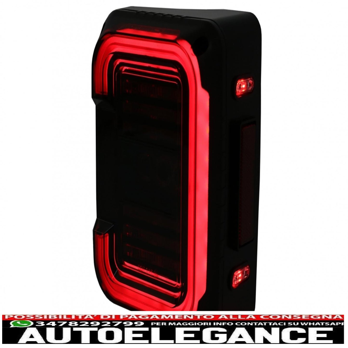 Fanali posteriori full led adatti per jeep wrangler jk (2007-2017) fumé