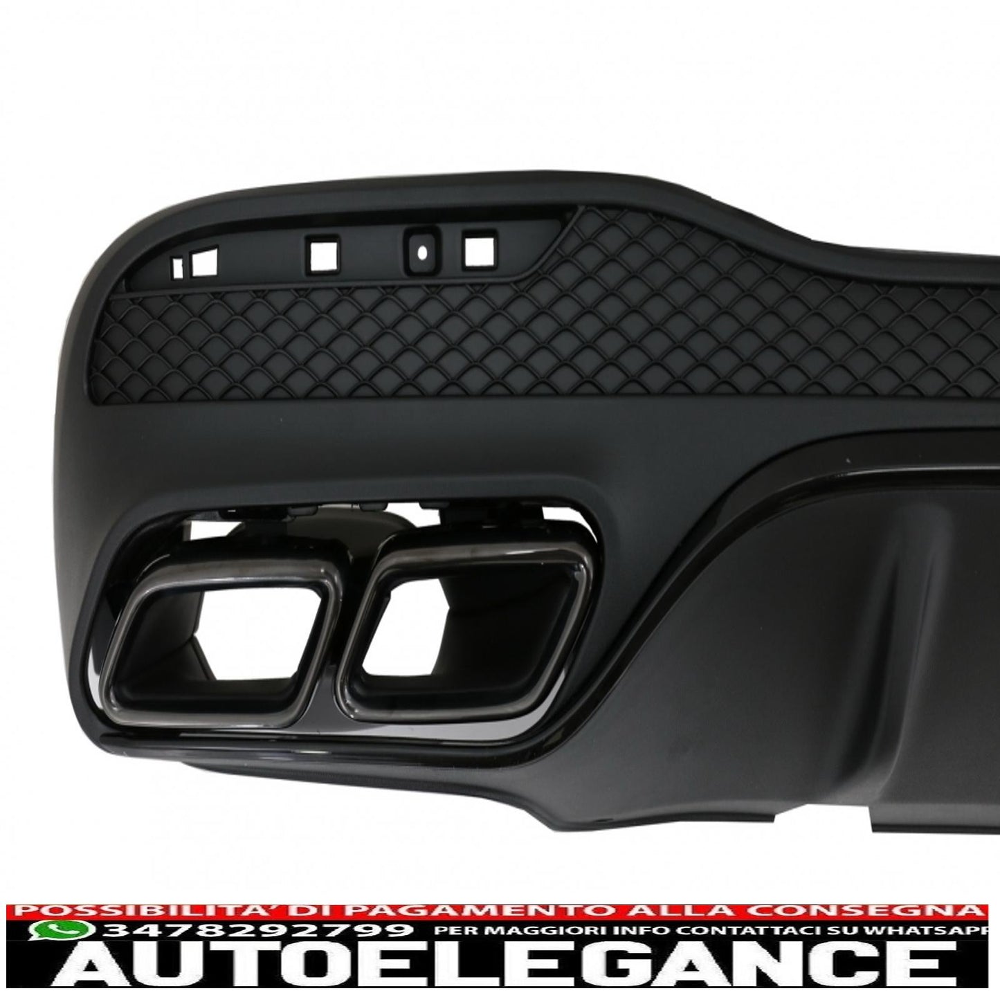 diffusore posteriore con terminali di scarico adatto per mercedes gle w166 suv sport line (2015-2018) pacchetto notturno